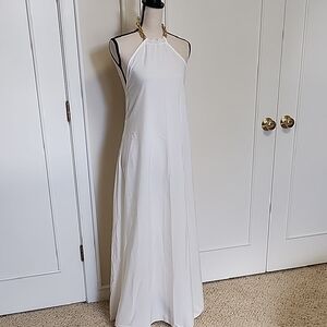 Elegant White Halter Maxi Dress